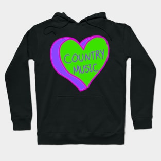 Cool Country Music Heart Hoodie